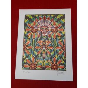 Rick Sinnett "Indian Warrior" signed blotter art print limited edition sheet art